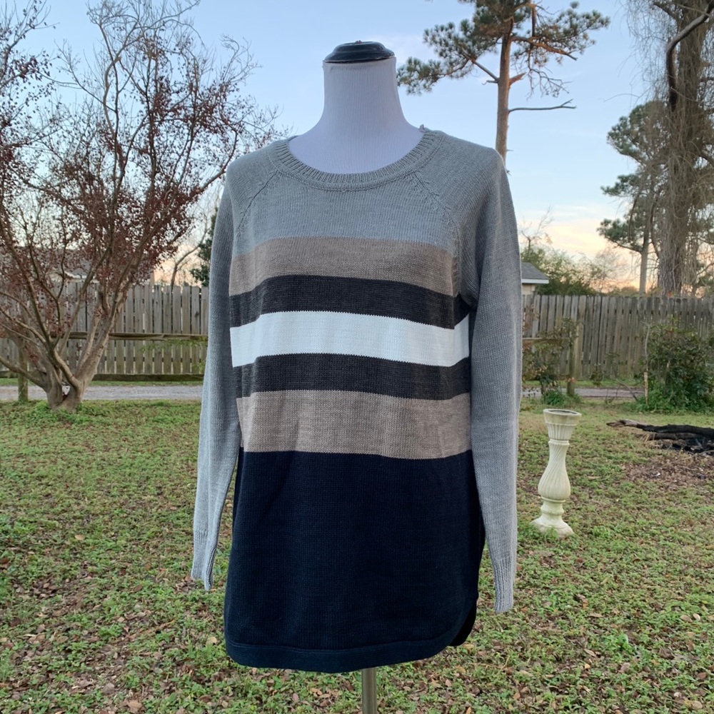 R D Style Colorblock Pullover Sweater Size L - Picture 4 of 10